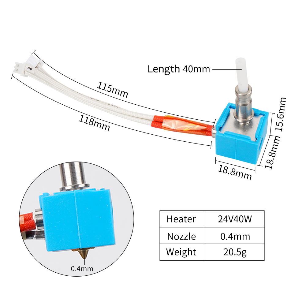 24V 40W Kobra Hotend Print Hea - Hotend Assembly recension och pris