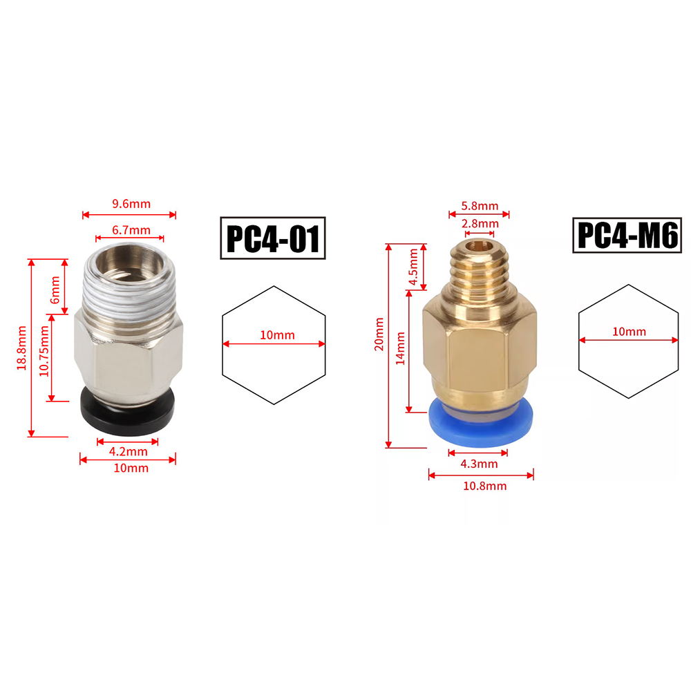 10pcs/lot PC4-M10 Pneumatic Co - Filament 1.75 recension och pris