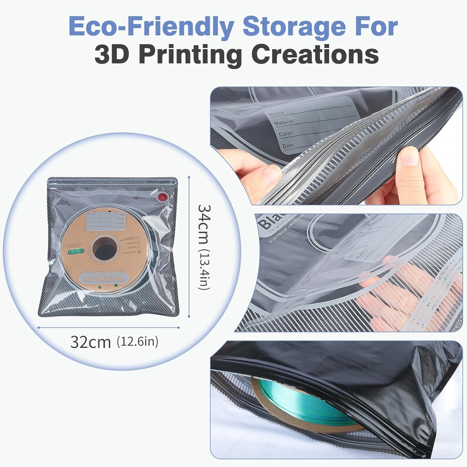 3D Filament Bag Black Filament - Abs Filament recension och pris