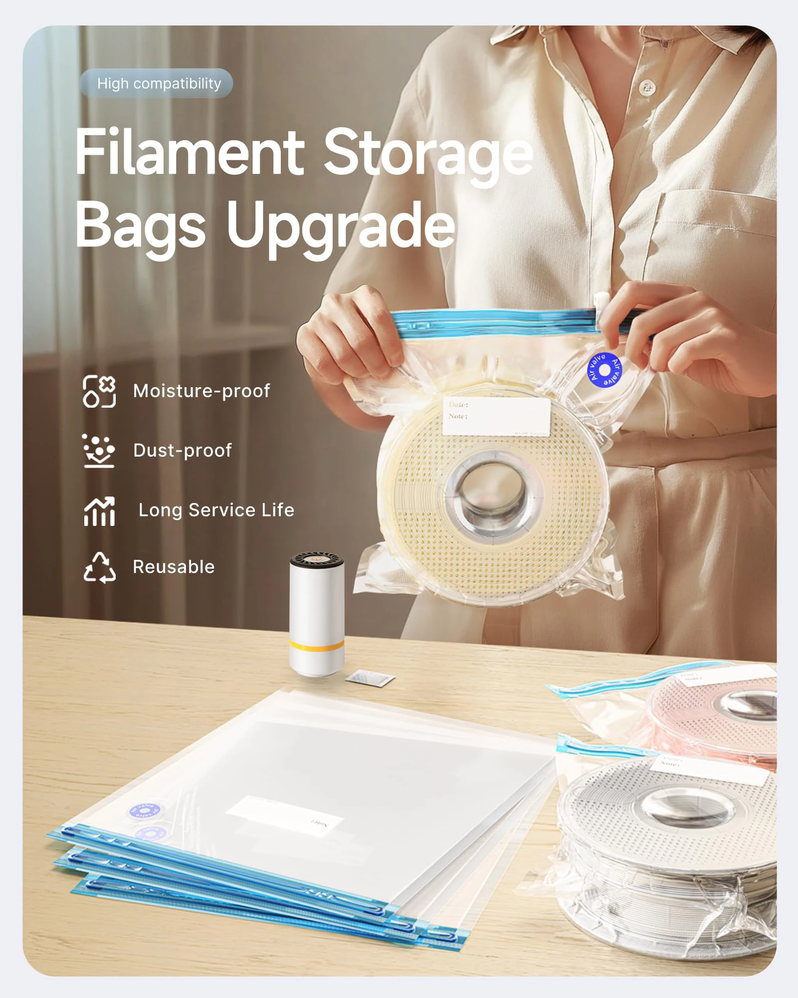 3D Printer Filament Vacuum Bag - Abs Filament recension och pris